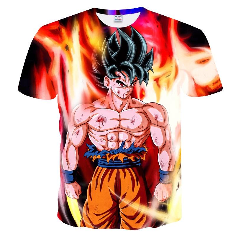 Vibrant Summer Tee Dragon Ball Z Goku Super Saiyan 3d Print Casual T-shirt Men Women Top