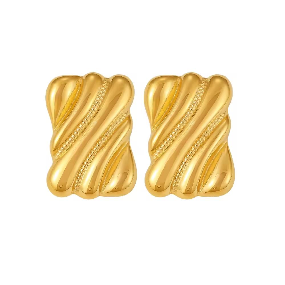 Casual Elegant Stainless Steel Stud Earrings for Women, Geometric Design , Perfect For Everyday Wear And Parties Perfect Gift