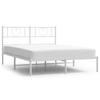 Metal Bed Frame with Headboard White 160 x 200 cm