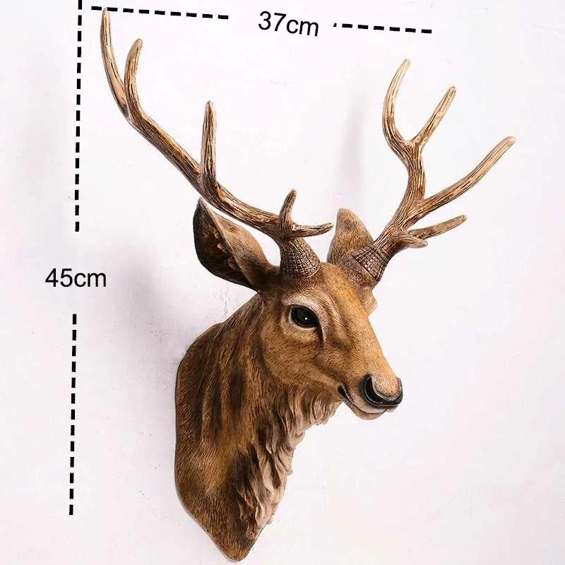 

Faux Deer Head Wall Decor, Resin Animal Head Sculpture with Antlers, Rustic Farmhouse Wall Mount Statue for Living Room Entry