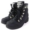 Great Short Boots COCONEIGE COCONEIGE COCO Mark Leather and Nylon Black Women 35.5 G34082 Used