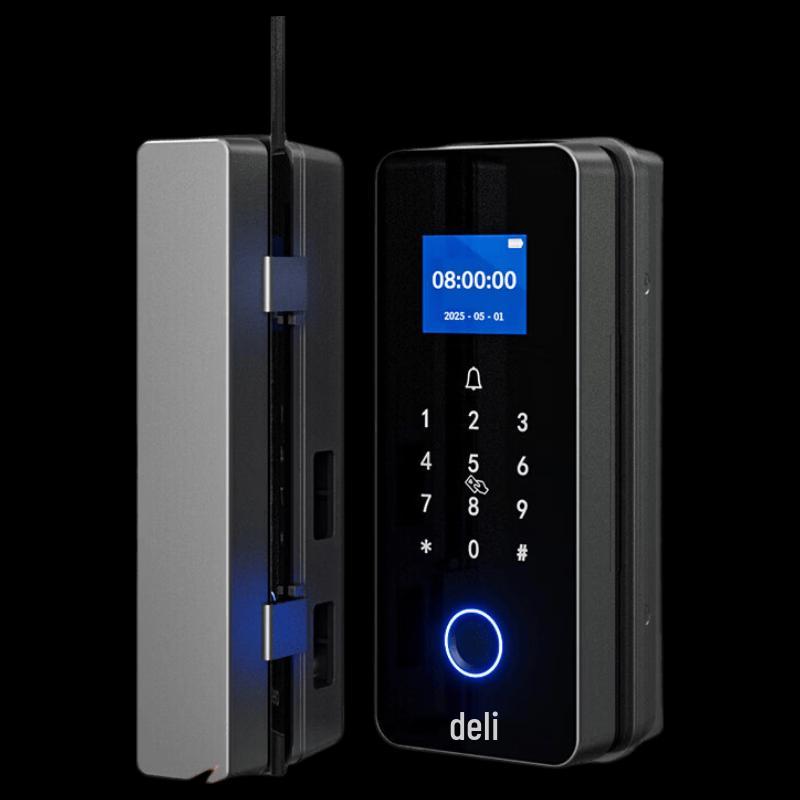 Deli AL126 Smart Fingerprint Password Lock for Glass Doors CN plug (adapter included)