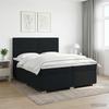 Box Spring Bed with Mattress Black 200 X 200 Cm Fabric