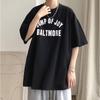 Men T-Shirts Letter Graphic Print Fashion Brand Tees for Men Oversize Tshirts Men Clothing Casual Tee Man Summer Korean Retro