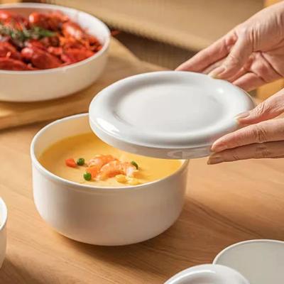 Kreative einfarbige Keramik-Eierschalen Leichte Luxus Restaurant Dessertschale Zuhause Köstliche Gerichte Suppenschale Einzigartiges Geschirr