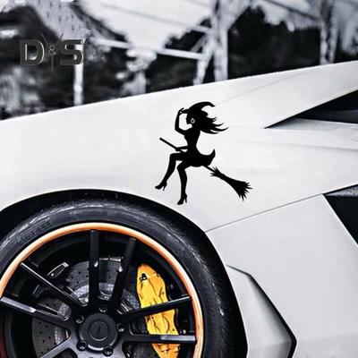 Halloween-Hexe-Autoaufkleber, fliegender Besen, wetterbeständig, selbstklebend, für Auto, SUV, Motorrad, Fahrzeug, Fenster, Karosserie, Wanddekoration, Girls Deal, Automobil