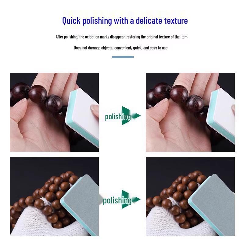 Double-Sided Wenwan Polishing Pad: Sponge Sandpaper & Grinding Tool for Plastic Jade.