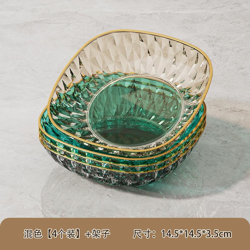 High-End Spitting Bone Plate, Household Dining Table, Garbage Plate, Plastic Snack Inventory, Dried Fruit Plate 6-Inch Square Plate