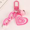 Sweet Acrylic Heart Pendant Keychain Link Chain Keyring for Purse,Handbag, Bag