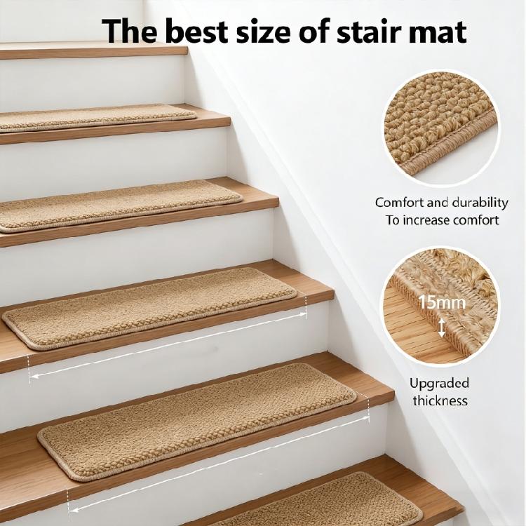Pack of 4 Pineapple Texture Stair Mats for Slip Resistance and Low Maintenance in Modern Homes
