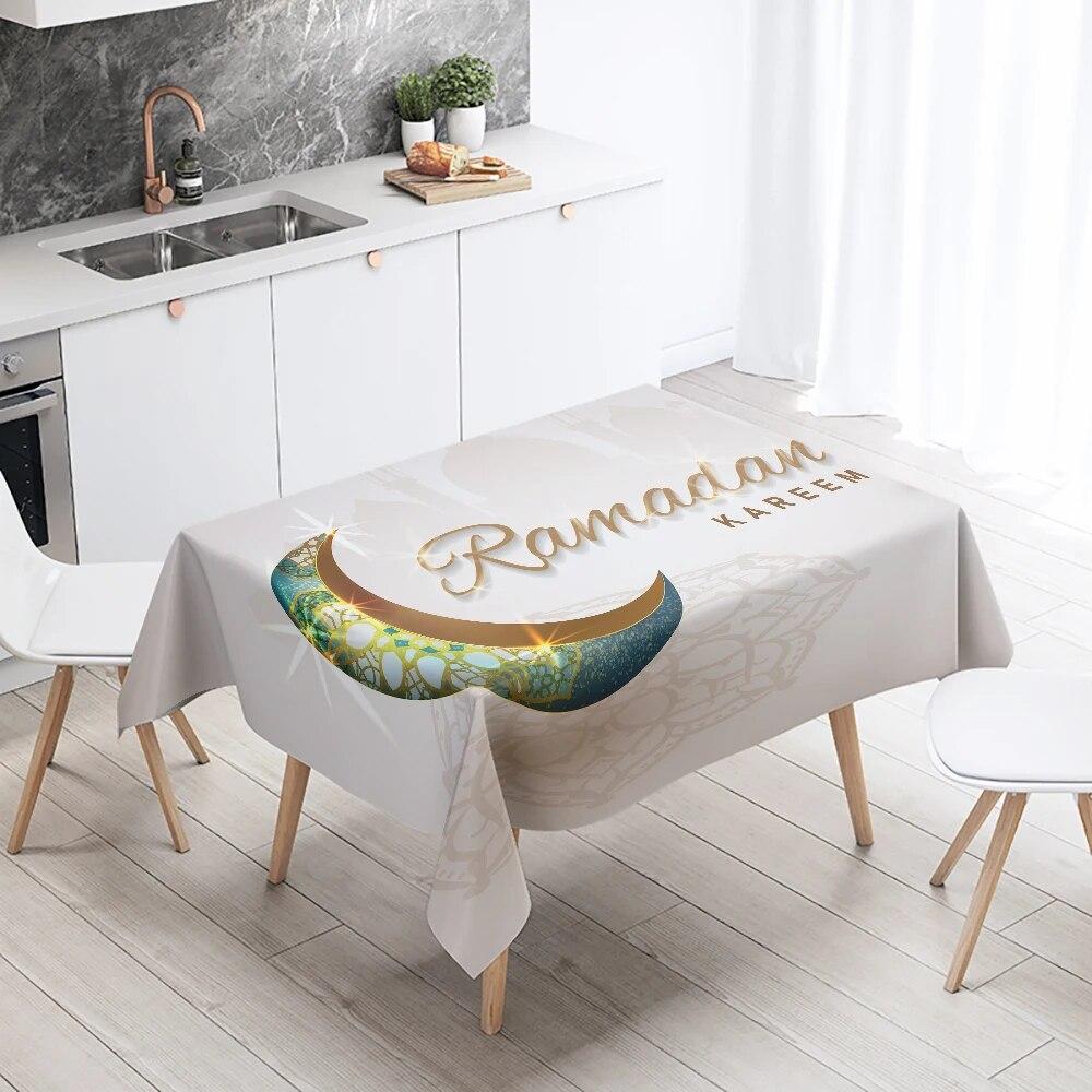 Eid Mubarak Restaurant Față de masă Decor Ramadan Tapiserie Floral Artă Islamică Dreptunghi Impermeabil Nappe De masă