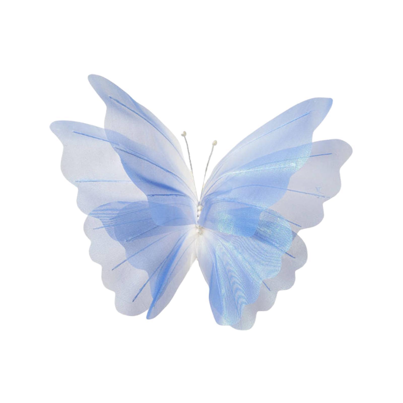 

Artificial Thread Butterfly Decorations, 3D Hanging Butterflies Wall Decor Photo синій