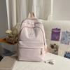 Schoolbag new Korean version of high-value large-capacity schoolbag for women's leisure solid color simple and versatile backpack for junior 