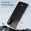 Electroplated Leather Phone Case for iPhone 17 Pro Max: Drop-proof, Oil-Wax Leather Texture, Compatible with iPhone 16