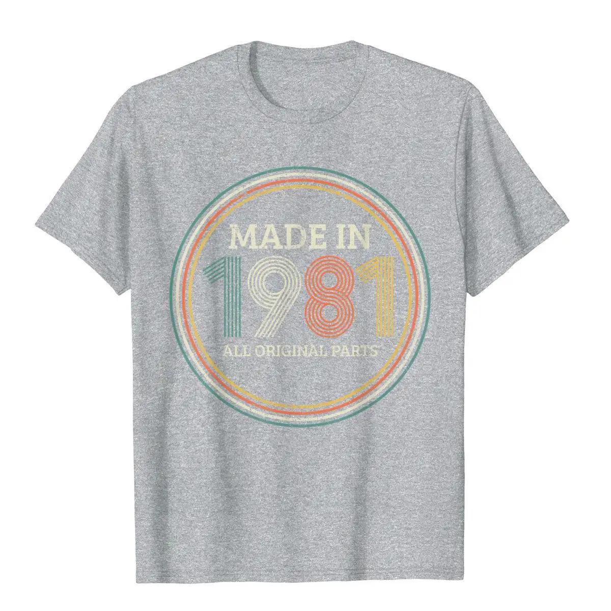 

Mens 40th Birthday Funny Gift Retro Vintage 1981 Original Parts T-Shirt Top T-Shirts Unique Plain Men Tops Shirts Fitness Cotton 4XL