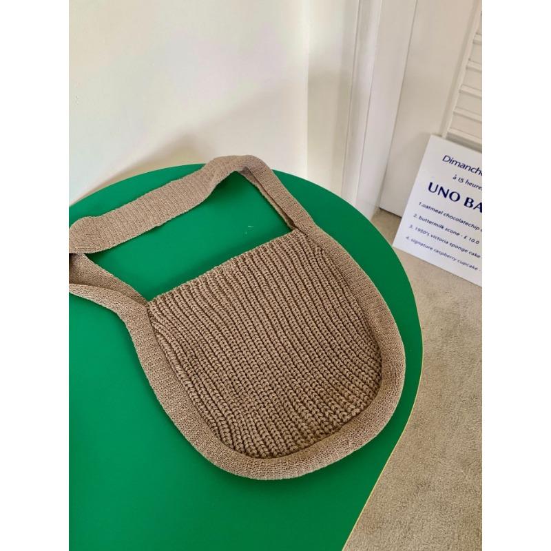 

Винтажная вязаная сумка-тоут сумка через плечо плетеная сумка хозяйственная сумка женская сумка через плечо светло-коричневого