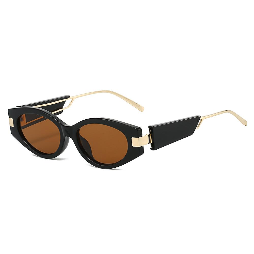 

New Retro Cat Eye Women Sunglasses Wide Leg Design Personality Popular Men Trendy Casual Sun Glasses Uv400 as picture