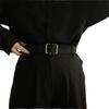 Black Pu No Hole Waist Belt Casual Vintage Style For Men And Women Unique Design