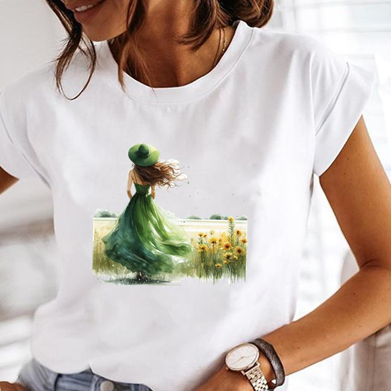 (Asian Size) butterfly cute Casual Clothing Printed Female Top T Shirt o-neck Short Sleeve T-shirts Lady Fashion Women Graphic Tee