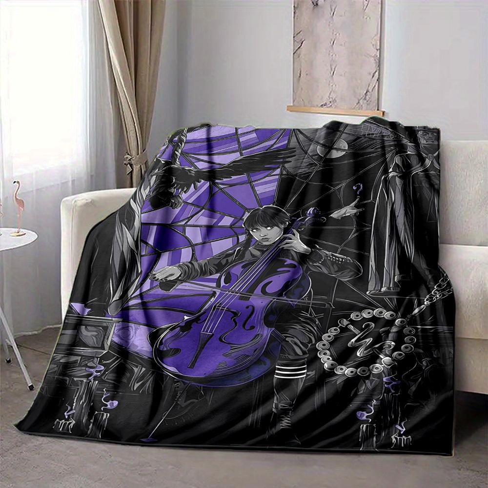 1 Stück Wednesday Addams Decke Leichte Flanelldecke Überwurfdecke Für Sofa, Bett, Reisen, Camping, Wohnzimmer, Büro, Couch