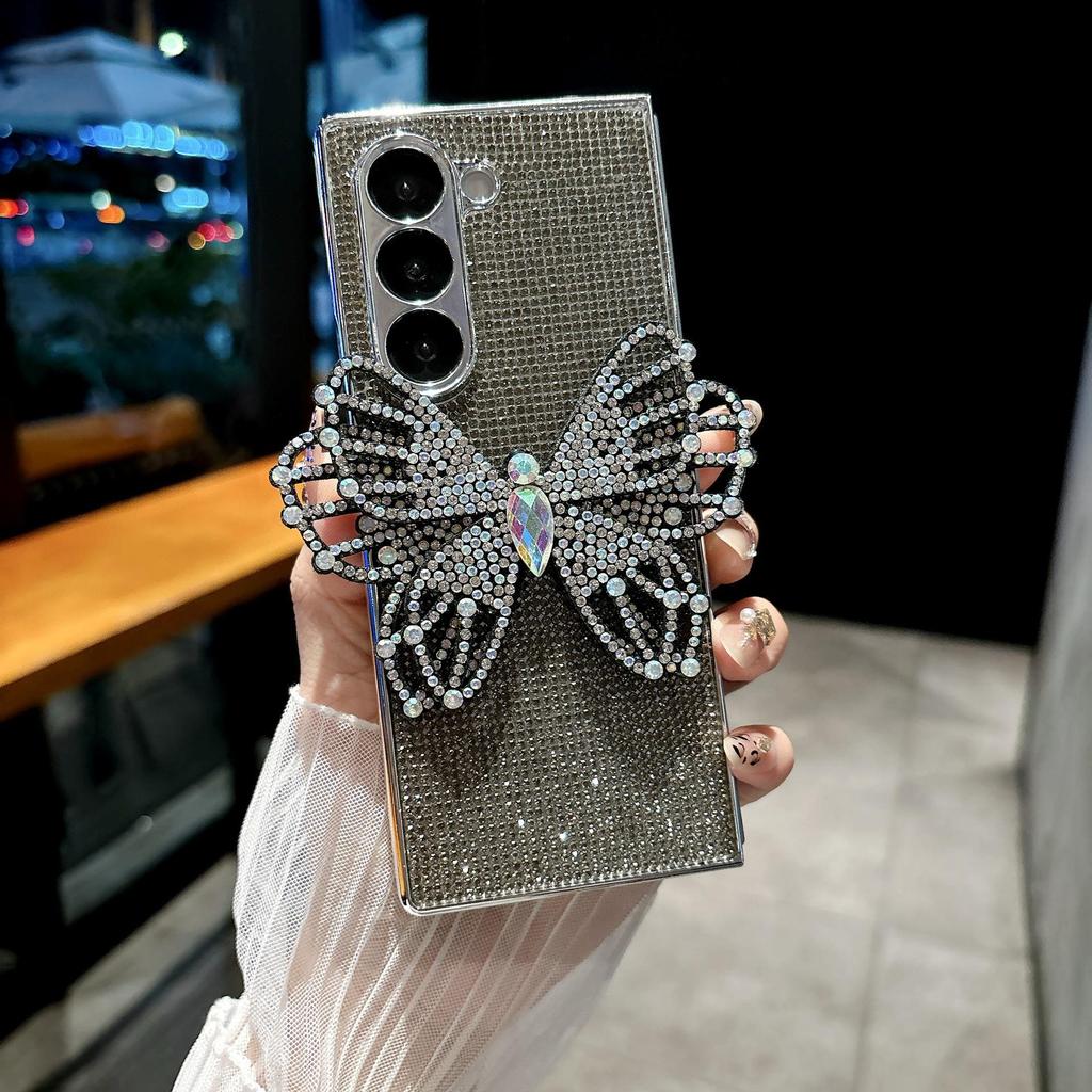 Luxury Crystal Diamond Bowknot Case for Samsung Z Fold7/Z Flip7 Foldable Phones