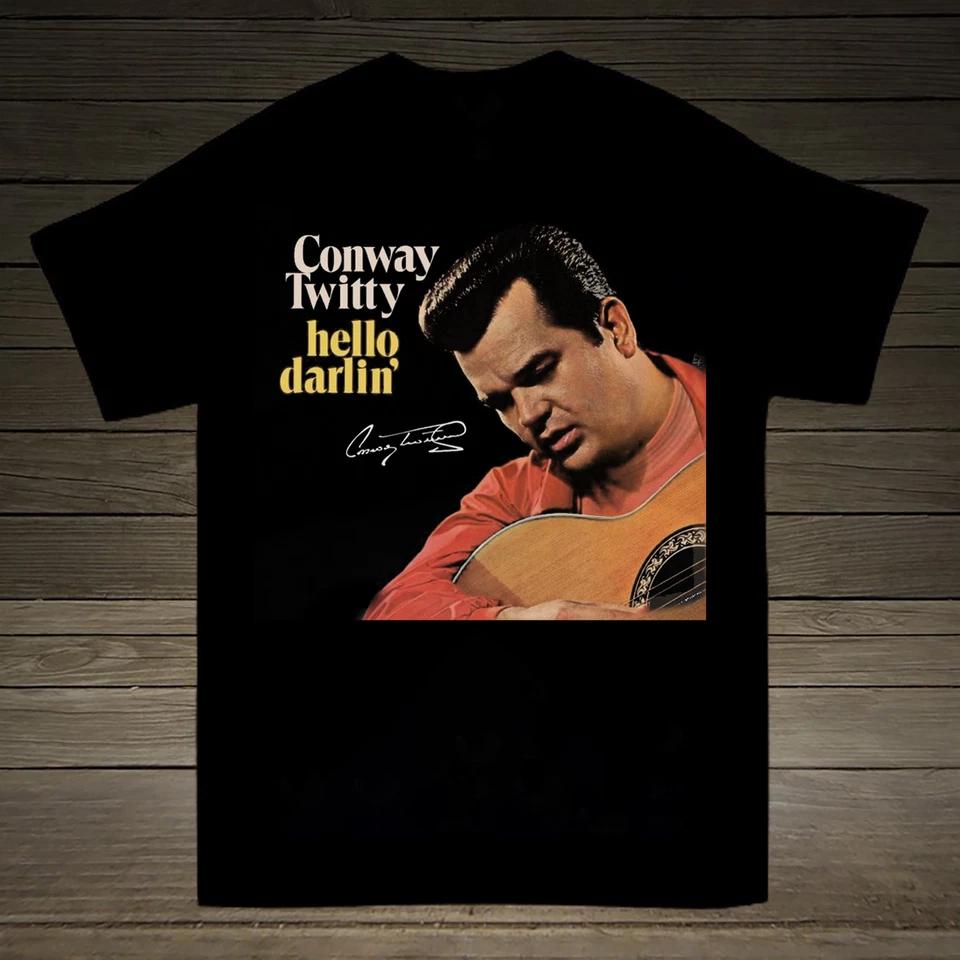 Collection Conway Twitty Cotton Short Sleeve Black S-234XL Unisex 3XL