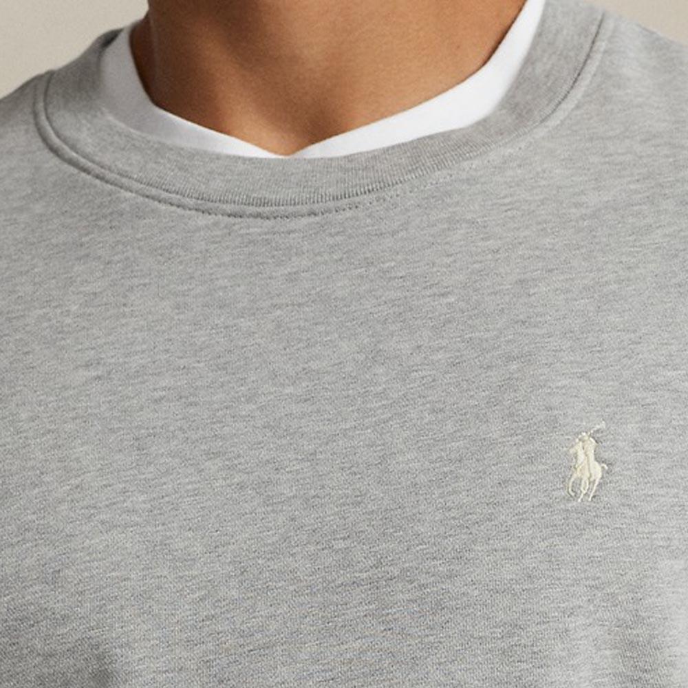 Polo Ralph Lauren FW23 Solid Logo Embroidered Crewneck Sweatshirt Men Sweatshirt Gray MNPOKNI16823167-020
