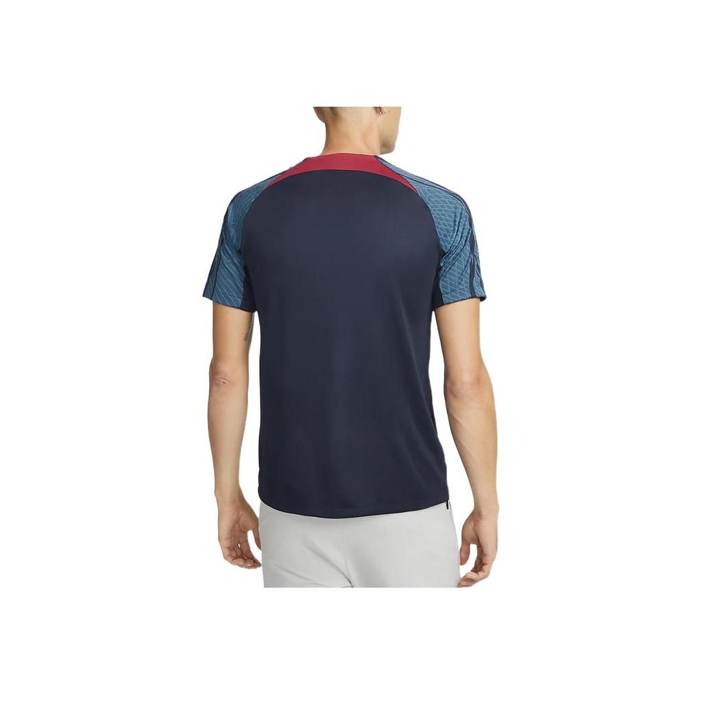 Nike Logo Print Rundhals Vintage Fußballtrikot Herren Tops Blau DH6445-451