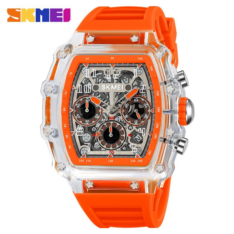 

SKMEI Luxury Watch Men Wrist Watches Multifunction Sports Waterproof Luminous Sports Casual Clock Men Quartz Watches оранжевый