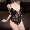 Pure lust sexy lace small chest erotic underwear steel tray gathering onesie open crotch free temptation women's uniform suit