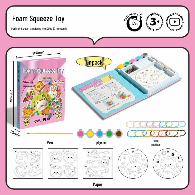 Keda Ya 3D Foam Texture Squeeze Toy - DIY Hand-Painted Barbecue for Creative Play and Stress Relief.