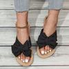 Outdoor Large Size One-character Women's Hemp Rope Bottom Large Flower Fashion Casual Outer Wear Flat Slippers
