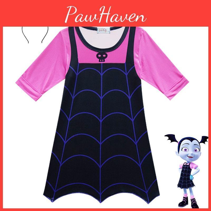 Cartoon Girls Vampirina One Piece Sweat Dress Holiday Party Cosplay Costume