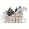 1pc Wooden LED Sleigh Advent Calendar Festive Christmas Countdown Calendar with Snowman, Battery Operated, Winter Wonderland Christmas Decorations