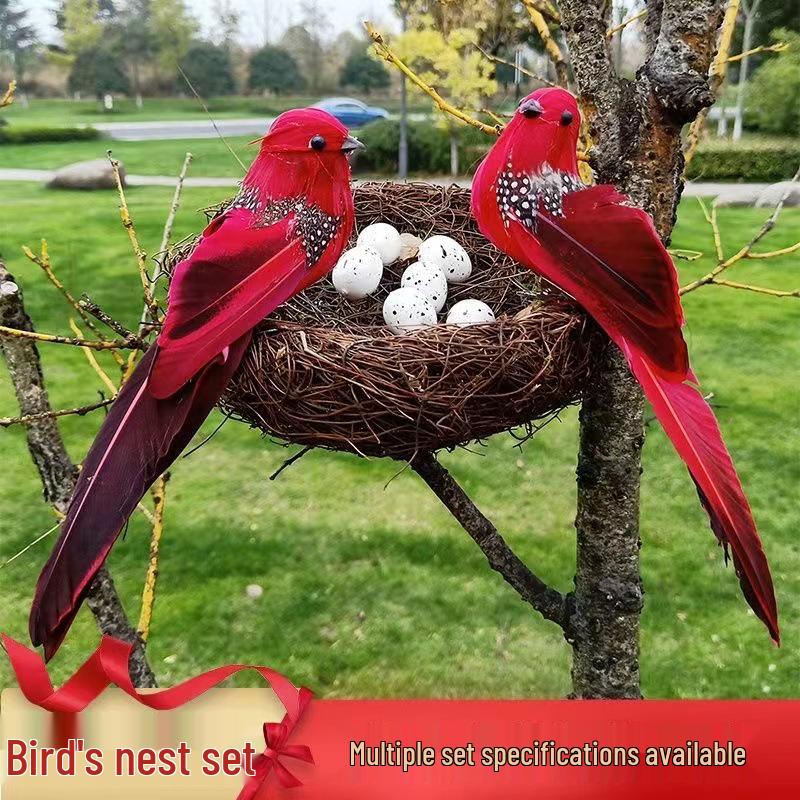 Creative Flickering Birdhouse Ornament for Garden or Balcony with Wall-Mountable Branch Decoration