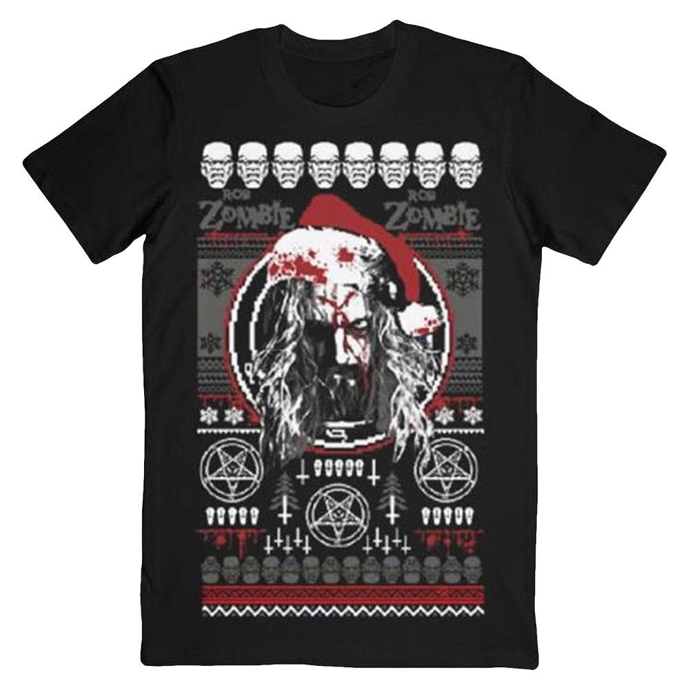 Men s Rob Zombie Bloody Santa Slim Fit T-shirt X-Large Black 3XL