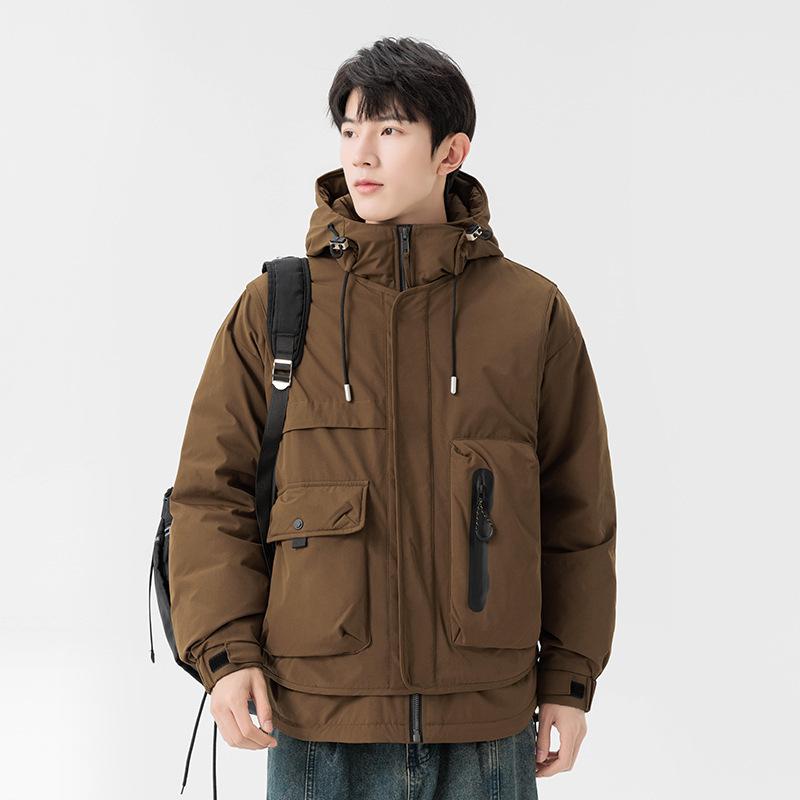 

2025 Down Jacket Men s Winter Hooded Mountain Men s and Women s White Duck Down Warm Couple Thickened Down Jacket Men 4XL темно-коричневого кольору