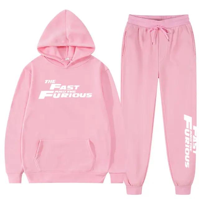 Nou în Set de hanorace Îmbrăcăminte Îmbrăcăminte sport Marca de modă Pulover imprimat cu litere Trening 2 piese Outfits pentru femei