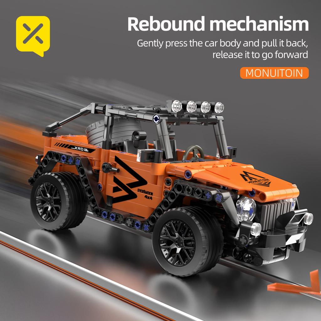 477 PCS Model Building Blocks Car DIY Vehicle Toy Sports Car Off-road Vehicle Racing Birthday and Christmas Gifts for Kids