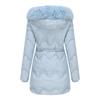 Women’s Parkas Long Coat Warm Padded Cotton Jackets Detachable Faux Fur Hooded Zipper Overcoat Winter Outdoor Casual Wear
