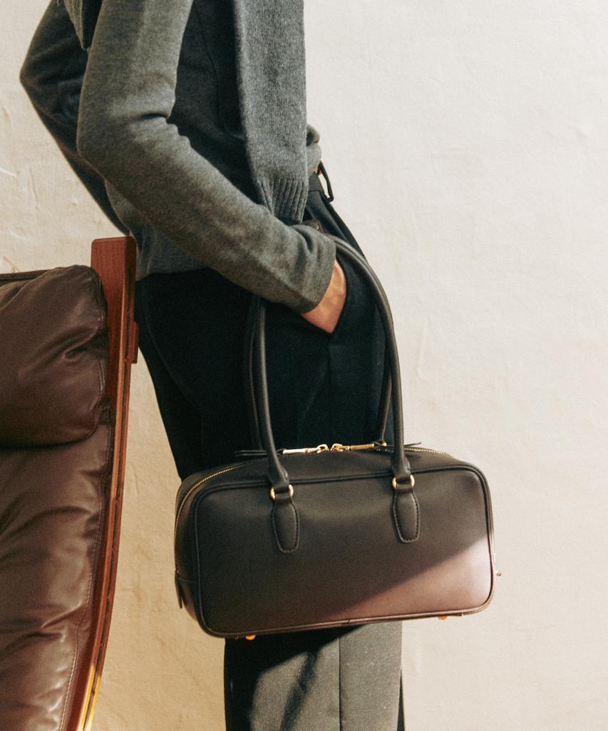 Komorebi Museum B02-4 Cow Leather Baguette Tote Bag_Leather Etoupe