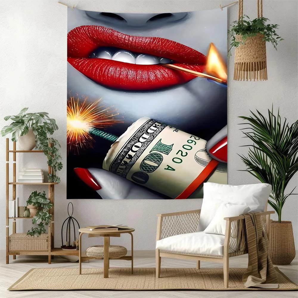 Lips Wall Decor Tapestry Art For Pet Memorial Birthdaywedding Party Backdrop Family Gift
