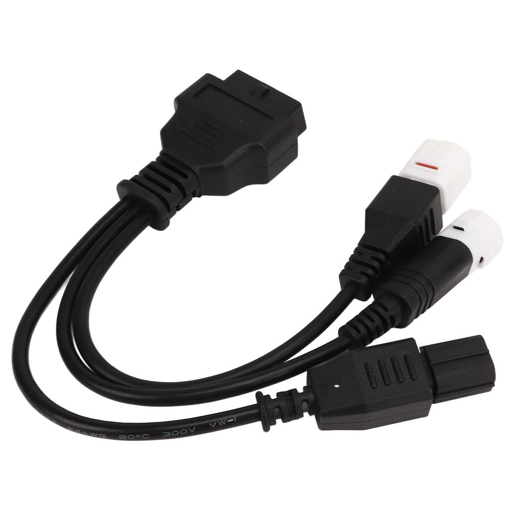 Motorcycle OBD Diagnostic Female 16 Pin 3 in 1 Plug Adaptor Cable Y Splitter Diagnostic Extension