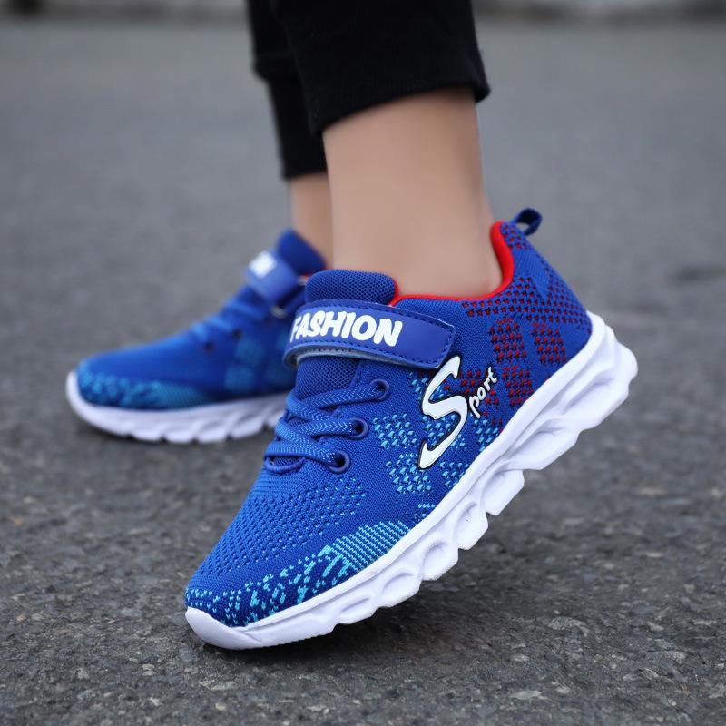 Boys' 2024 Flyknit Breathable Running Shoes - Lightweight, Mesh Design for Kids