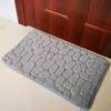 Pebble Print Non-Slip Coral Fleece Bathroom Rug and Toilet Mat Set