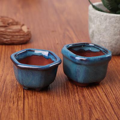 Mini-Blumentöpfe, Blumentopf mit Löchern, Garten, chinesischer Stil, Bonsai-Blumentopf, lila Sand, Basteltopf, Übertopf, Heimdekoration