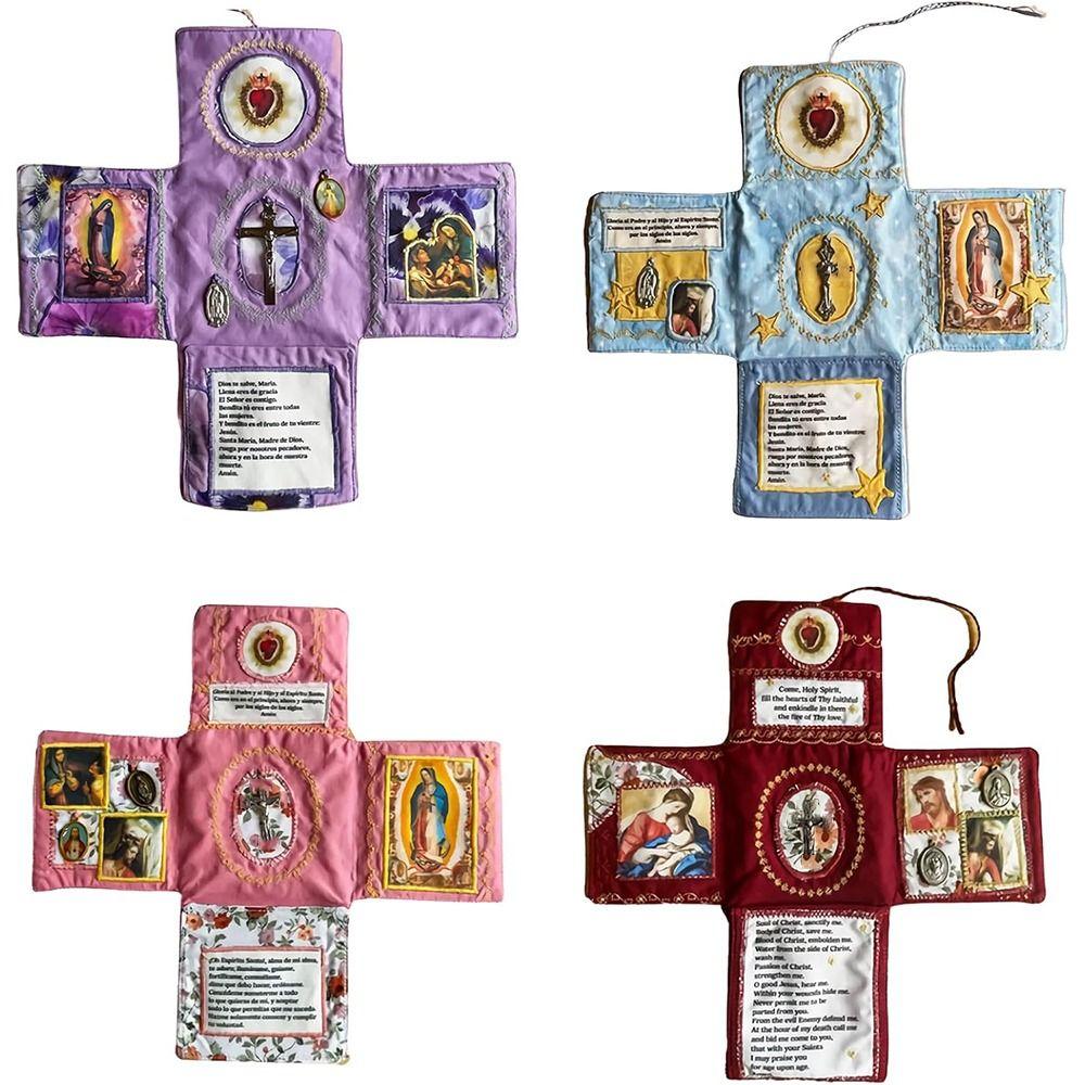 Cross Included Inside Cross-Shaped Fabric Pouch Sewing Pocket Devotional  for Sewing and Quilting