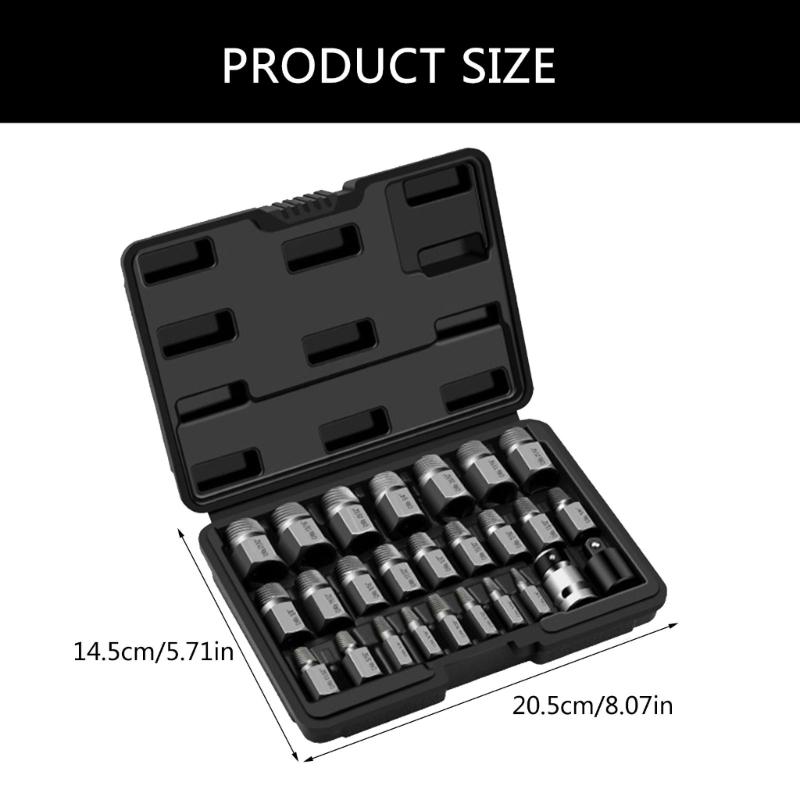 9/26Pcs Damaged Screw Extractors Set Stripped Screw Extractors Set for Broken Bolt Screw Extractors Removers Tool Extens