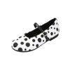 Women's Vintage Polka Dot Mary Flats with Plush and for Fall Winter