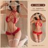 Purple sexy lingerie one-piece teasing pure desire seduction female passion lace hanging neck tight three-point style